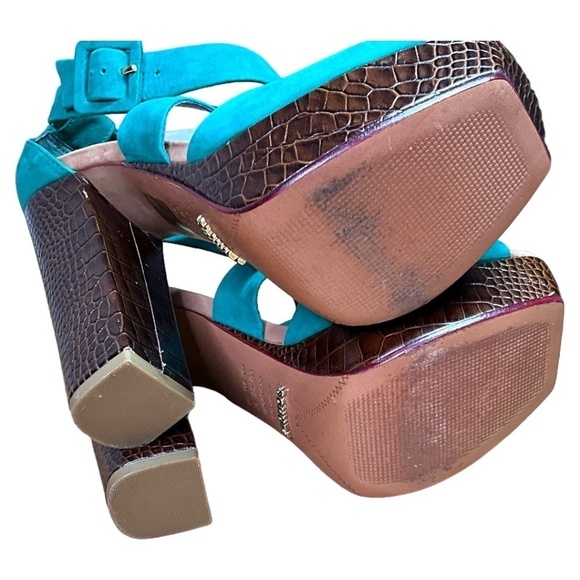 SCHUTZ All Around Genuine Leather 4” Heel Strappy Sandals Platform Sole US Sz 6 - Picture 6 of 10